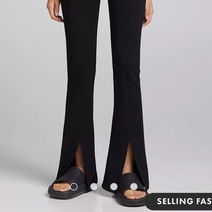NWT Bershka Black Slit Hem flares pant